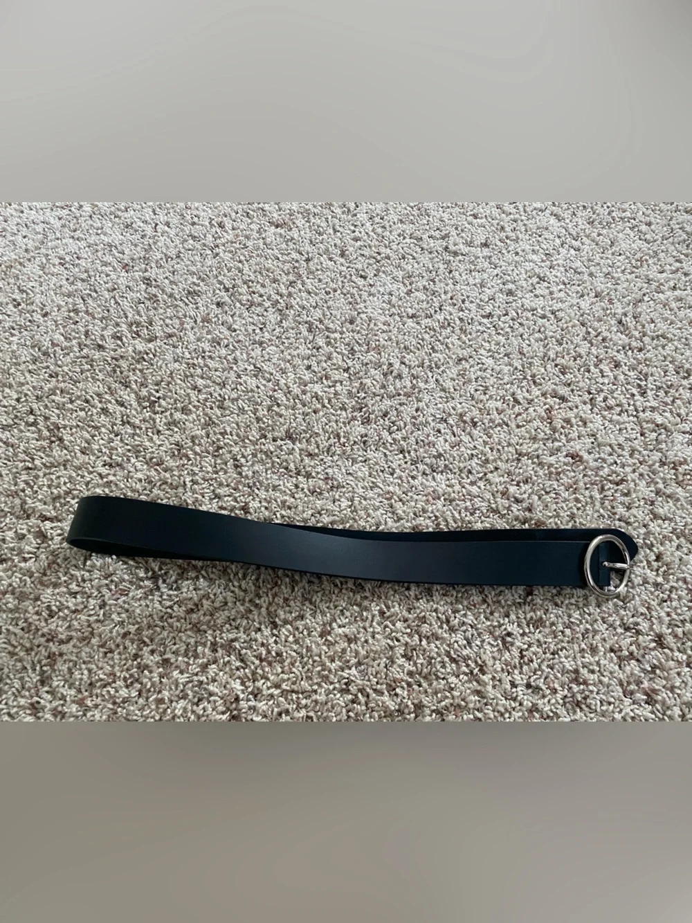 Target Black Women's Smooth Belt with Silver Round Buckle